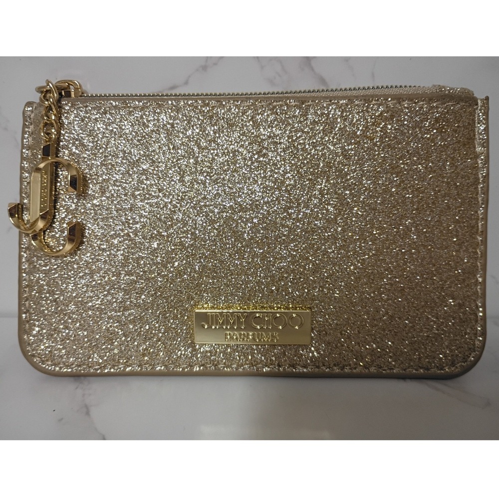 Jimmy Choo Parfums Gold Glitter Mini Wallet/Pouch - NWOT